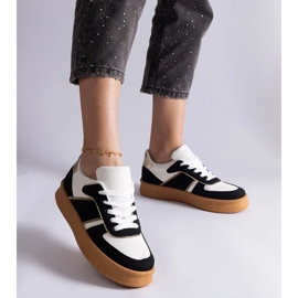 D/CEO Black lace-up sneakers with the Felicita platform 2