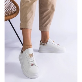 D/CEO White sneakers on the platform decorated with a butterfly arrangement 2