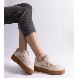 D/CEO Beige sneakers with a Quica rubber sole 1