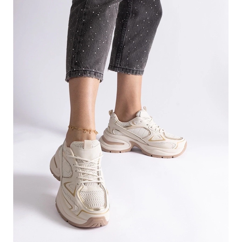 D/CEO Beige sneakers with a massive Adom sole 1