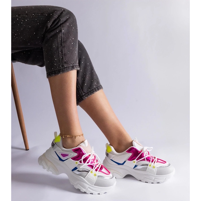 D/CEO White and pink Sulamita sports sneakers 2