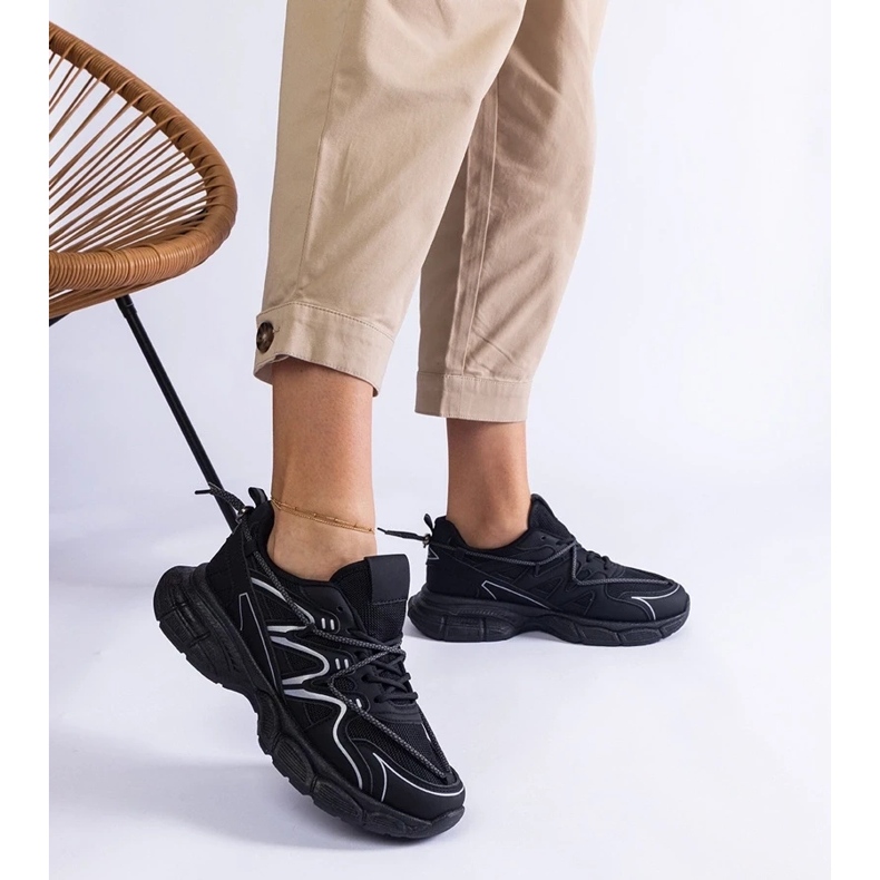 D/CEO Black women's sneakers with a massive Colunga sole 2