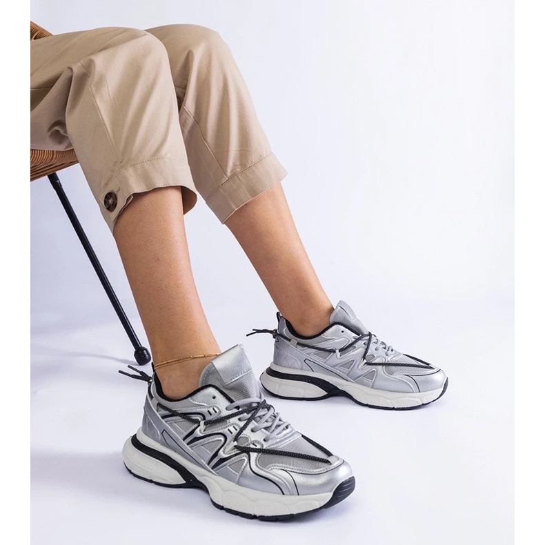 D/CEO Silver women's sneakers on the massive Colunga sole 1