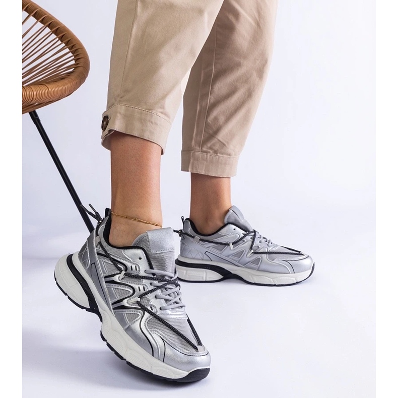 D/CEO Silver women's sneakers on the massive Colunga sole 2