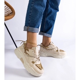 D/CEO Beige women's sneakers with Agar glitter 2