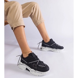 D/CEO Black women's sneakers with Agar glitter 1