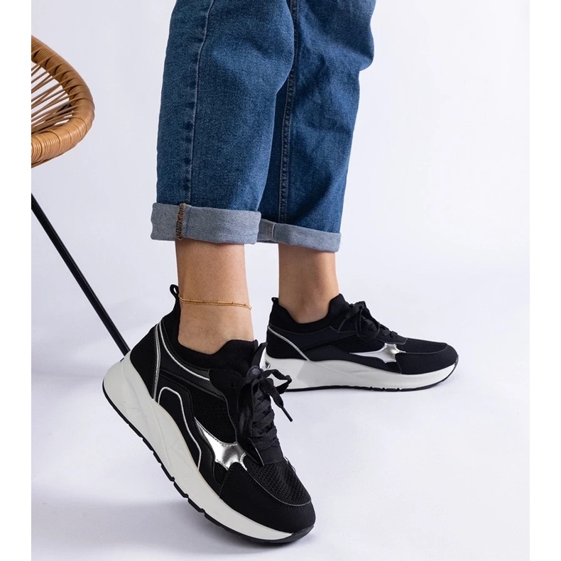 D/CEO Elsira black women's sports sneakers 2