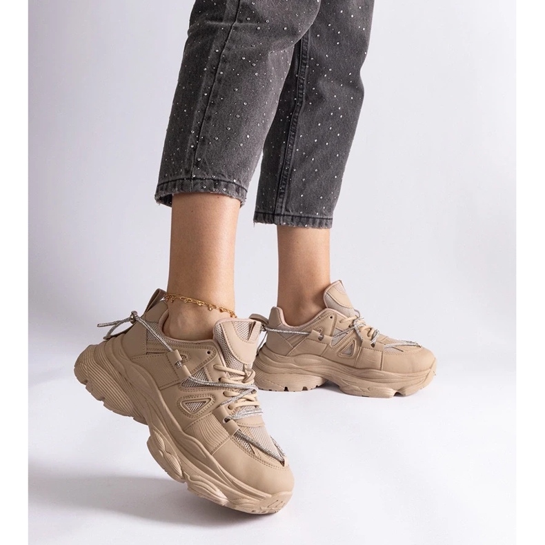 D/CEO Dark beige women's sports sneakers Ivett 2