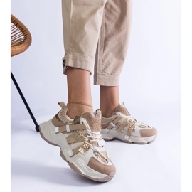 D/CEO Beige sneakers with Candra gold inserts 2