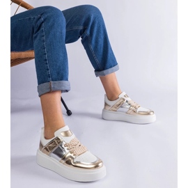 D/CEO Gold sneakers with silver inserts Kimberly golden 1