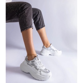 D/CEO White sneakers with Rigel glitter inserts 1