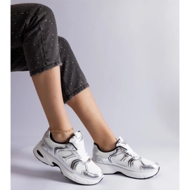 D/CEO White and silver Ena sports sneakers 2