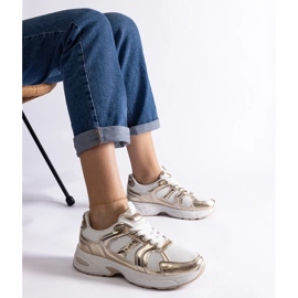 D/CEO White and gold Ena sports sneakers golden 2