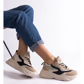 D/CEO Beige and black women's Milenka sneakers 1