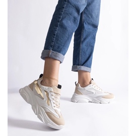D/CEO Beige and gold women's Milenka sneakers 2