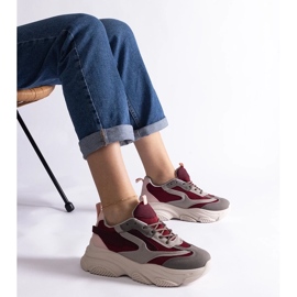D/CEO Maroon and gray women's Milenka sneakers red 1