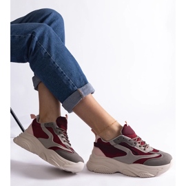 D/CEO Maroon and gray women's Milenka sneakers red 2
