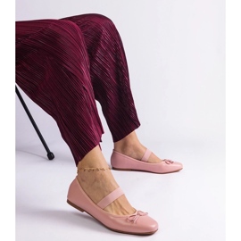 D/CEO Pink ballerinas with an elastic band and a decorative Newton bow 1