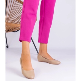 D/CEO Beige ballerinas on a hidden wedge of eco -leather Savelia 2