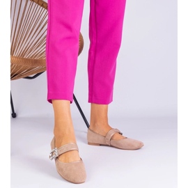D/CEO Beige ballerinas decorated with a buckle with Demetra crystals 2