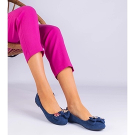 D/CEO Navy classic ballerinas with a MASOL bow 1