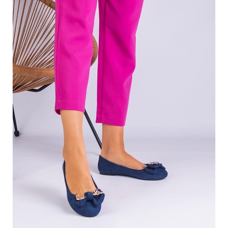 D/CEO Navy classic ballerinas with a MASOL bow 2