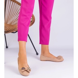 D/CEO Beige classic ballerinas with a MASOL bow 2