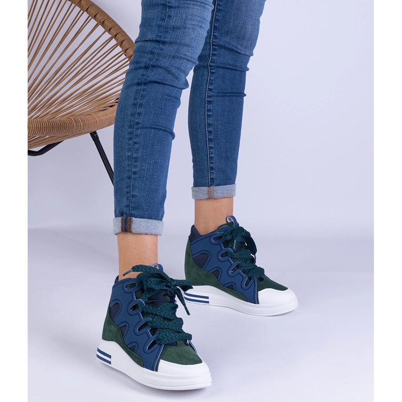 Navy blue women's sneakers with thick laces 1 Navy blue women's sneakers with thick laces 1