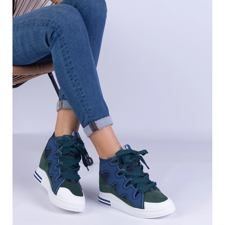 Navy blue women's sneakers with thick laces 2 Navy blue women's sneakers with thick laces 2