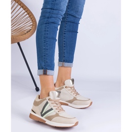 Beige women's sneakers on a hidden wedge 1 Beige women's sneakers on a hidden wedge 1