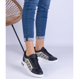 Black women's sneakers on a hidden wedge 1