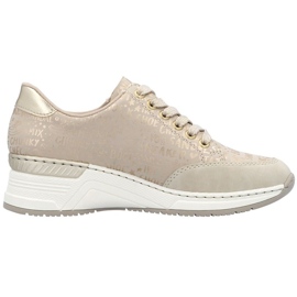 Sneakers on a wedge rieker n4316 zlotys golden 1