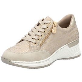 Sneakers on a wedge rieker n4316 zlotys golden 2