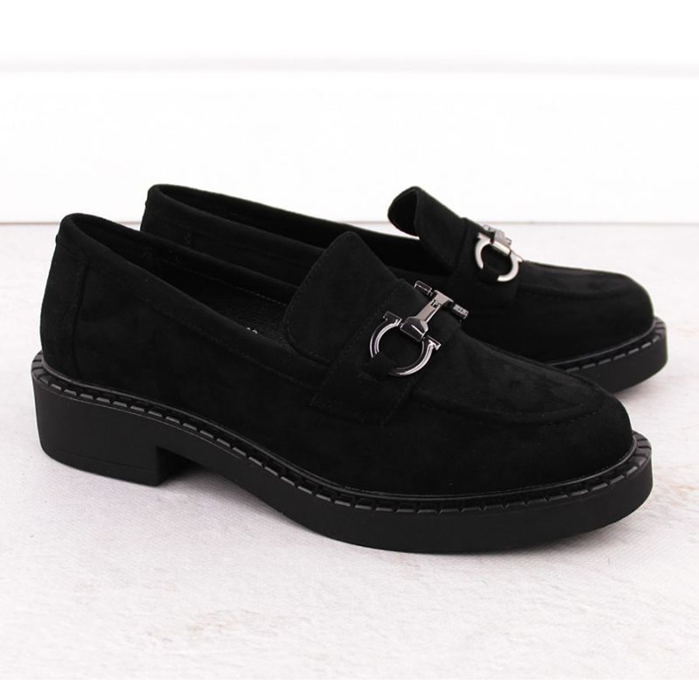 Sergio Leone SK455A moccasins black with an ornament 1