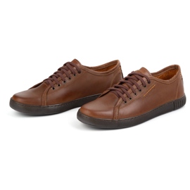 Polbut leather shoes men's sneakers model 2129 Camel brown 1