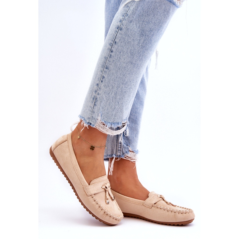 Seastar Women's suede beige loafers 2