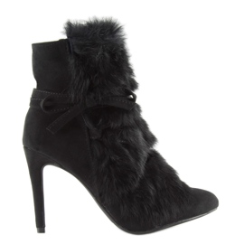 Black Boots on a high heel with fur black 1319 Black 2 Black Boots on a high heel with fur black 1319 Black 2