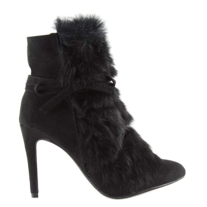 Black Boots on a high heel with fur black 1319 Black 2 Black Boots on a high heel with fur black 1319 Black 2