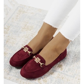 D/CEO Burgundy moccasins with Cardoso buckle red 2