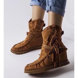 D/CEO Brown wedge boots from Teodata 1