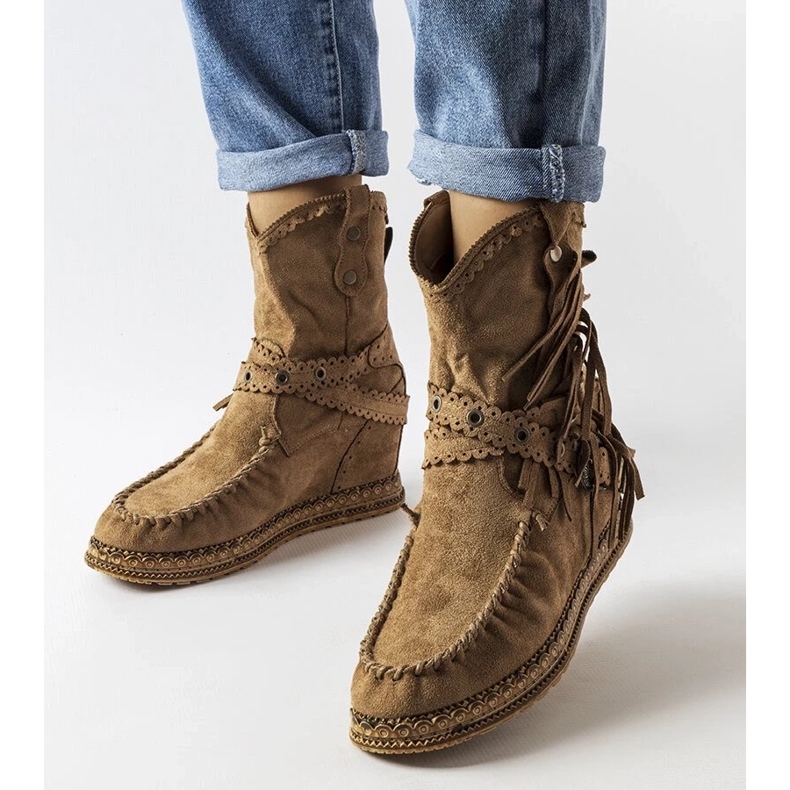 D/CEO Dark brown wedge boots from Teodata 1