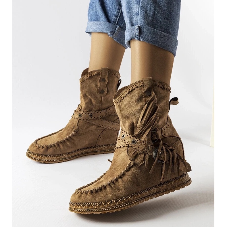 D/CEO Dark brown wedge boots from Teodata 2