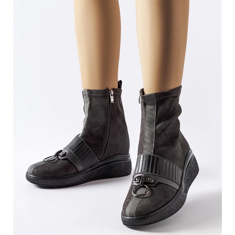 D/CEO Gray sock ankle boots from Colonnata grey 1