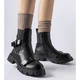 D/CEO Black ankle boots with a massive Fontarine sole 1