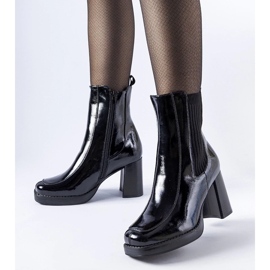 D/CEO Black patent ankle boots by Boni 1