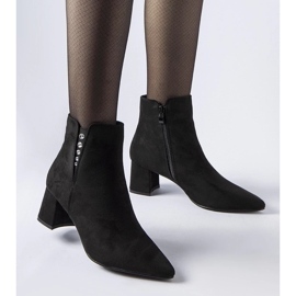 D/CEO Black ankle boots made of eco-suede with a Pikeville heel 2