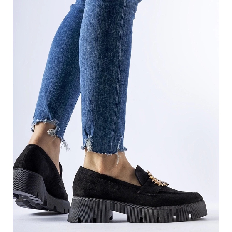 D/CEO Black moccasins decorated with a Stanislas buckle 2