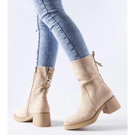 D/CEO Beige eco-suede ankle boots from Agordino 2