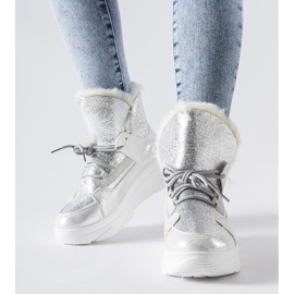 D/CEO White and silver insulated Stringer snow boots 2