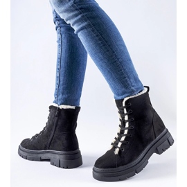 D/CEO Black insulated ankle boots made of Chamblee eco-suede 2